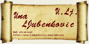 Una LJubenković vizit kartica